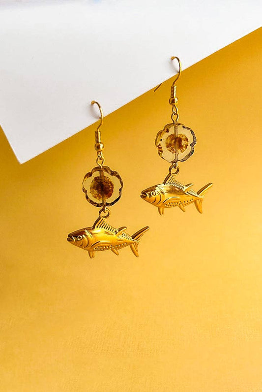 Smell Like Fish and Flowers Earrings | Beaded Earrings