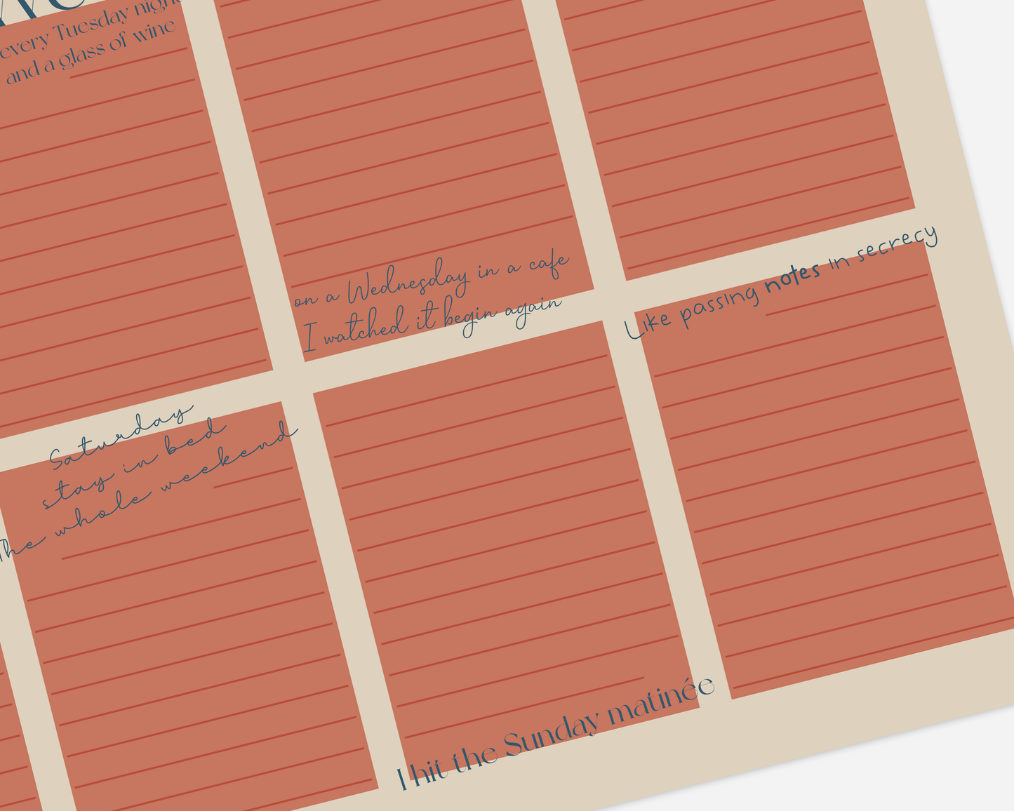 Taylor Swift Weekly Planner A4 Notepad - Lyrical