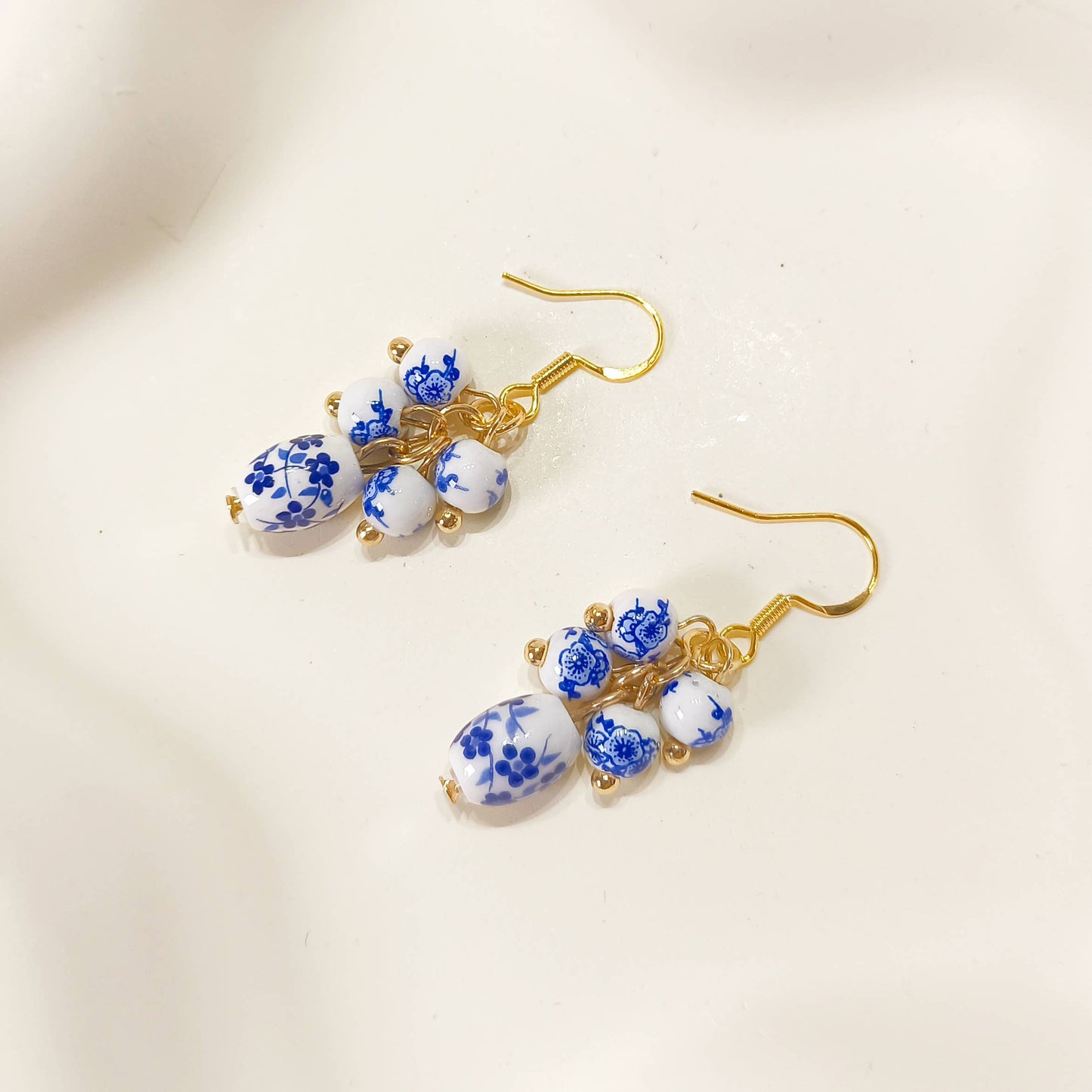 E205 ceramic beads dangle earrings, beads earrings