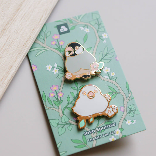 Enamel Pin - Java Sparrow Pin Set