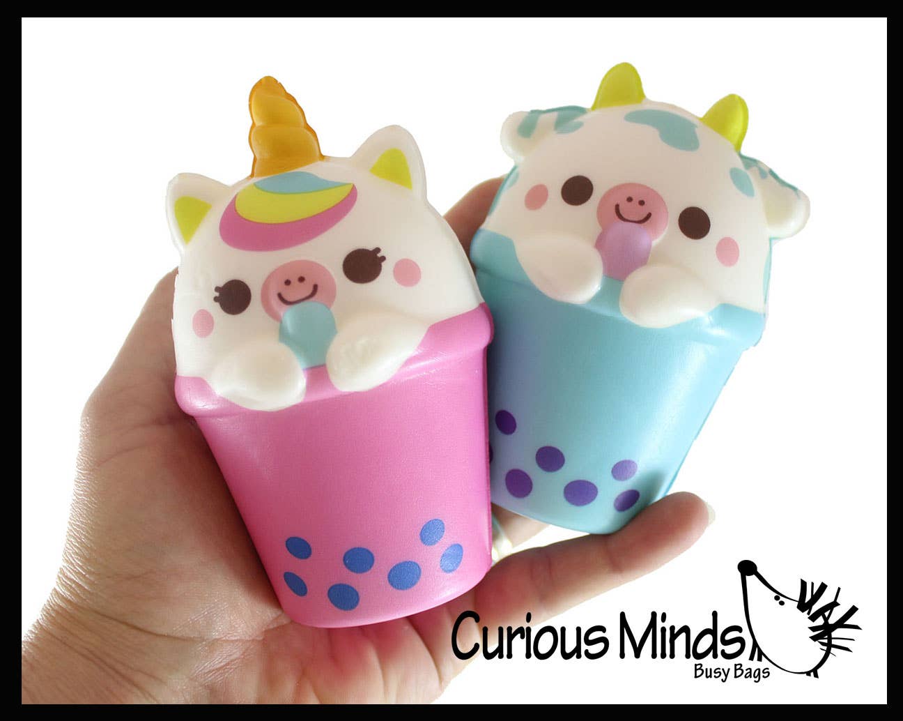 Animal Drinking 4" Bubble Tea Drink Slow Rise Squishy Toys