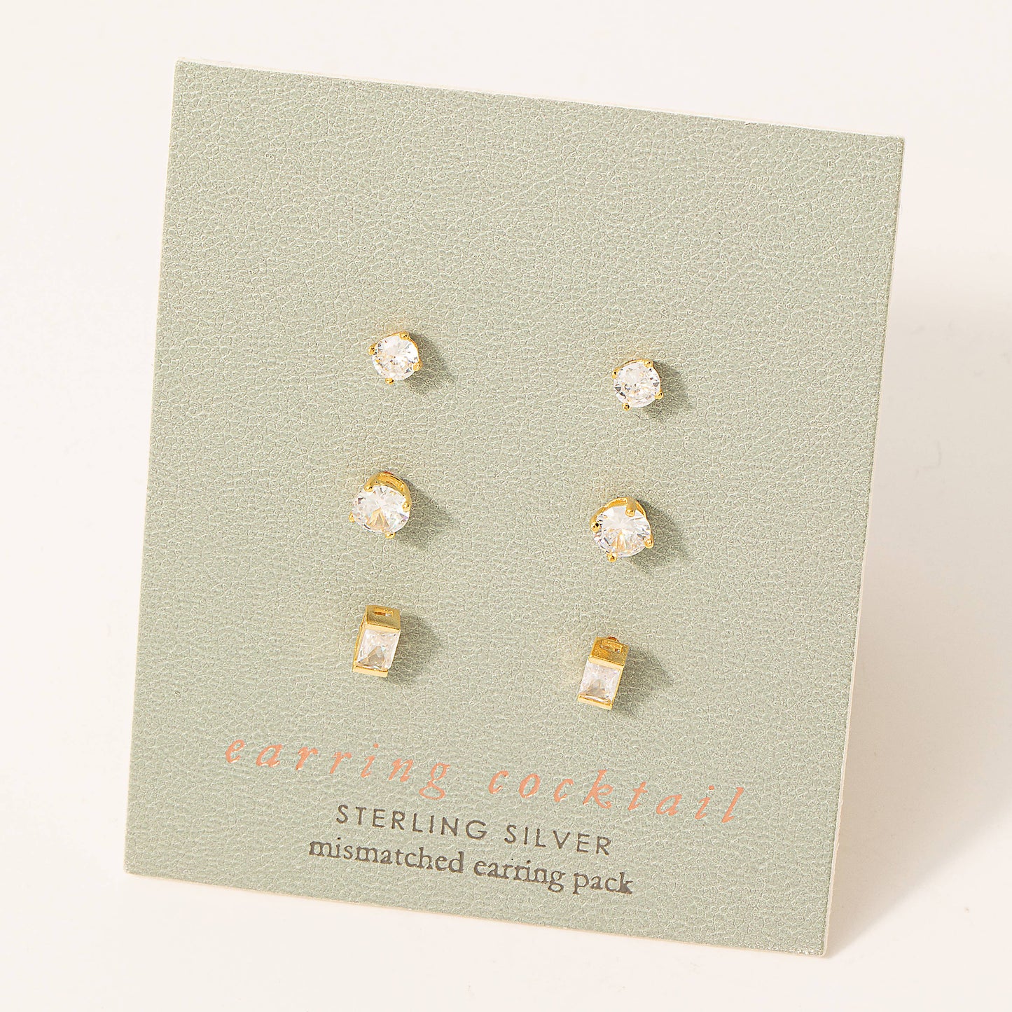 Sterling Silver Stud Earrings Set