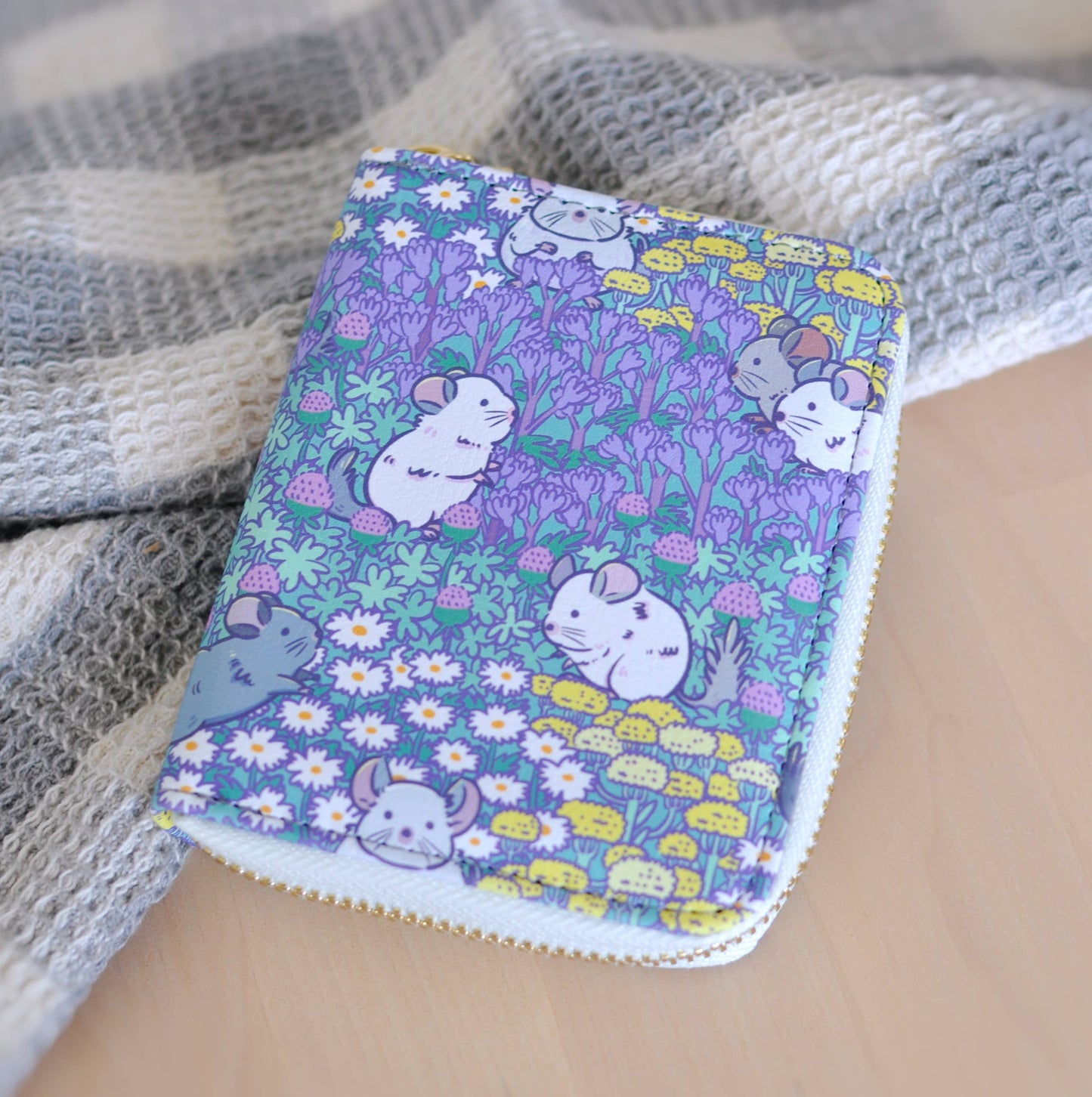 Chinchilla Pattern Zipper Wallet featuring Noristudio Chinch