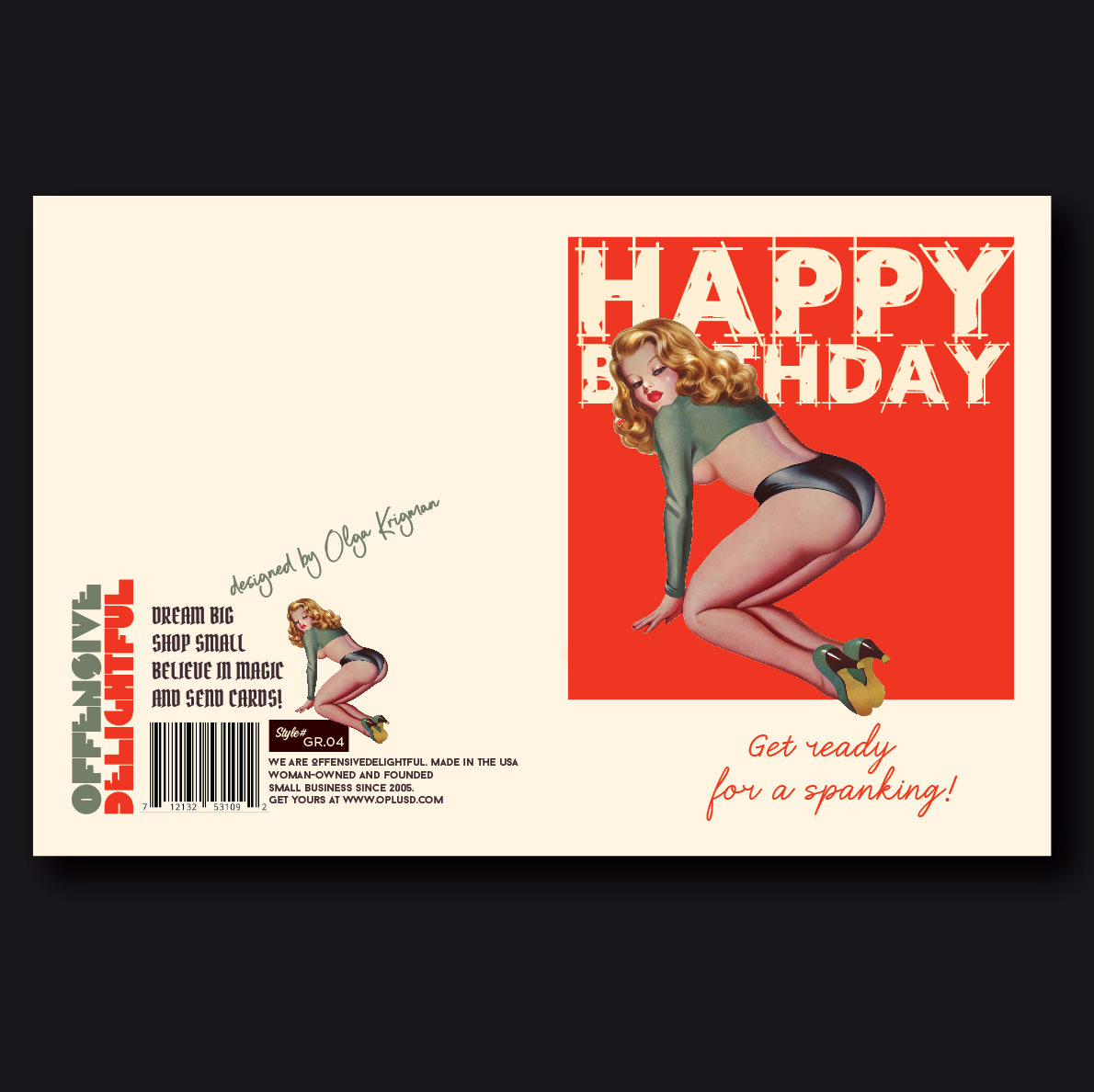 SEXY SPANKING birthday card