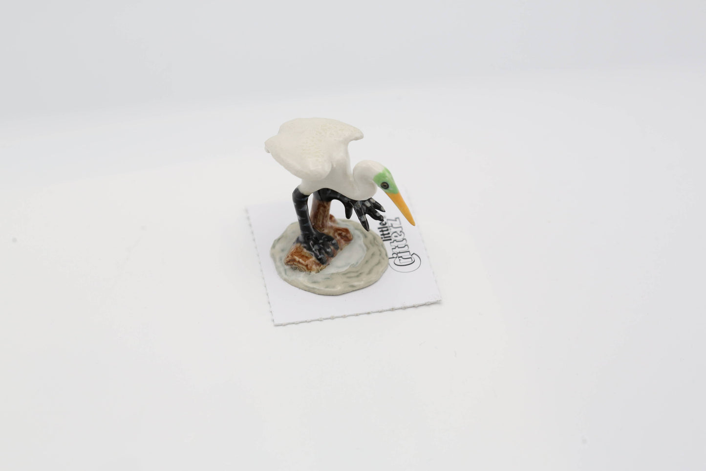 Lacey Great White Egret Porcelain Miniature