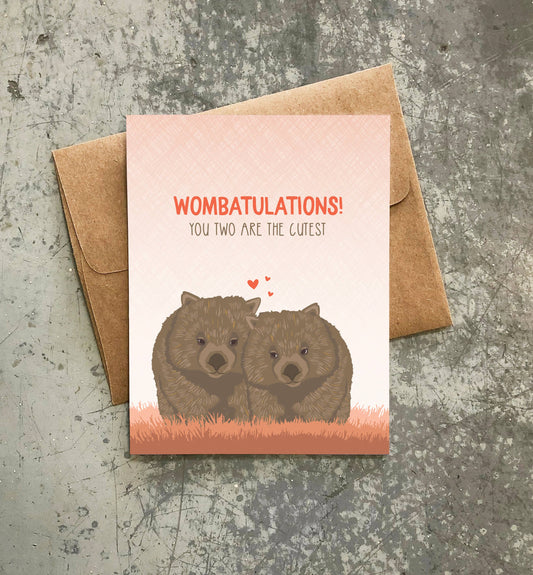 Wombatulations Wedding Card