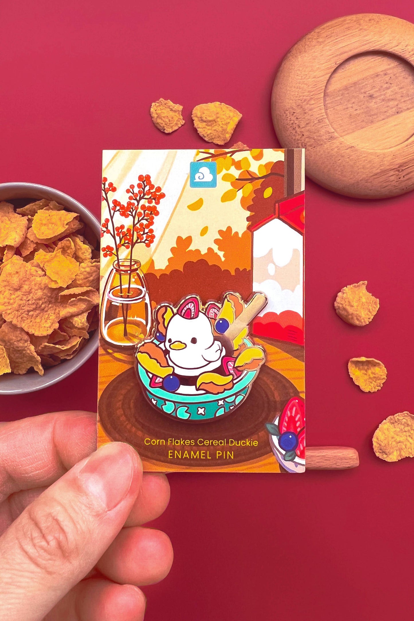 Enamel Pin - Cornflakes Cereal Duck
