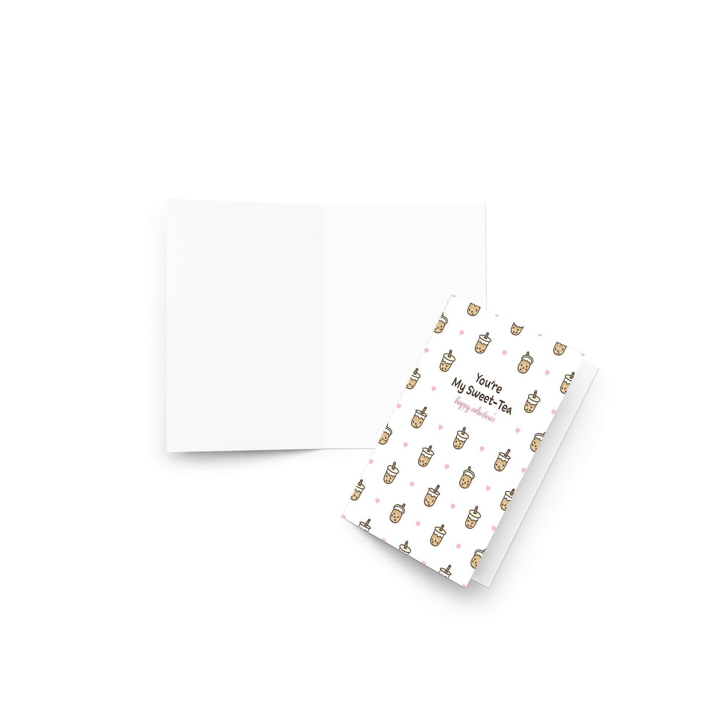 My Sweet-Tea Valentine's Card | Boba Milk Tea Pattern