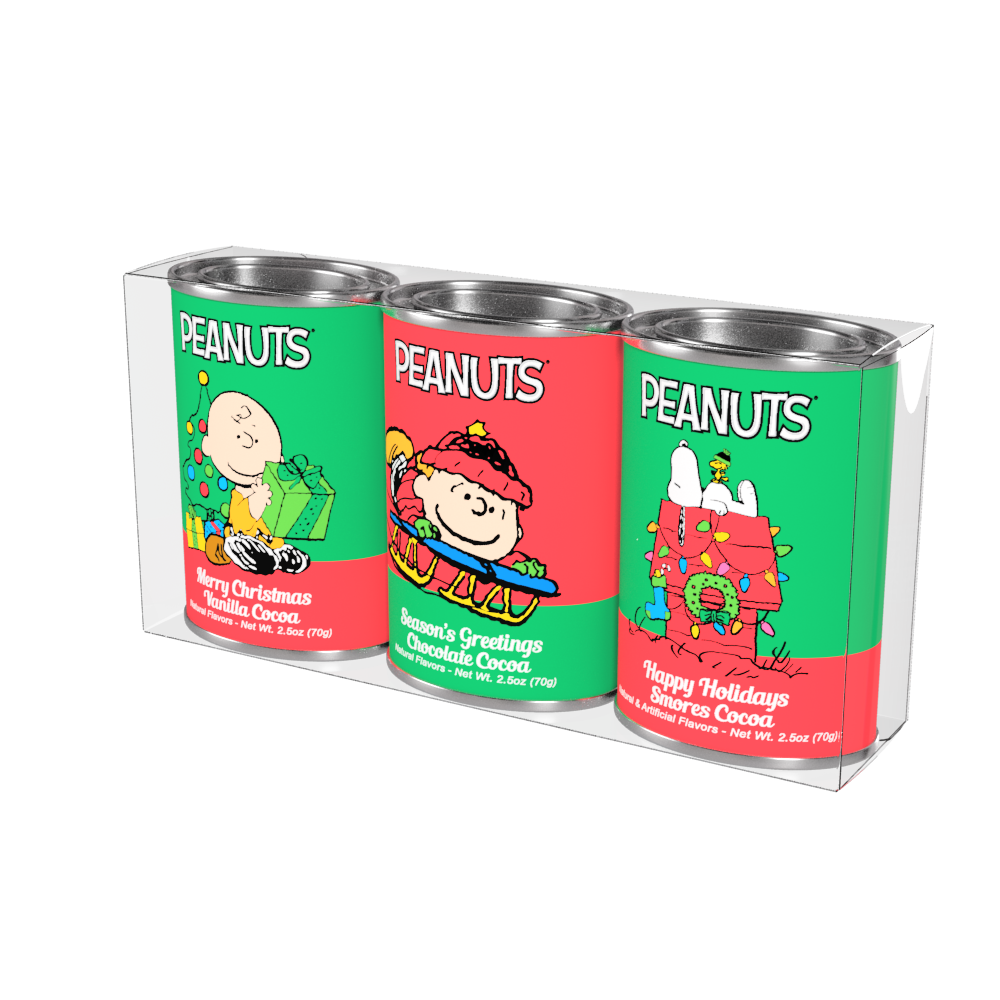 Peanuts Christmas Cocoa Gift 2.5oz Oval Tin Assorted