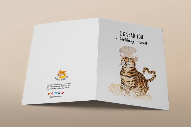 Cat Kneads Cake - Funny Birthday Card