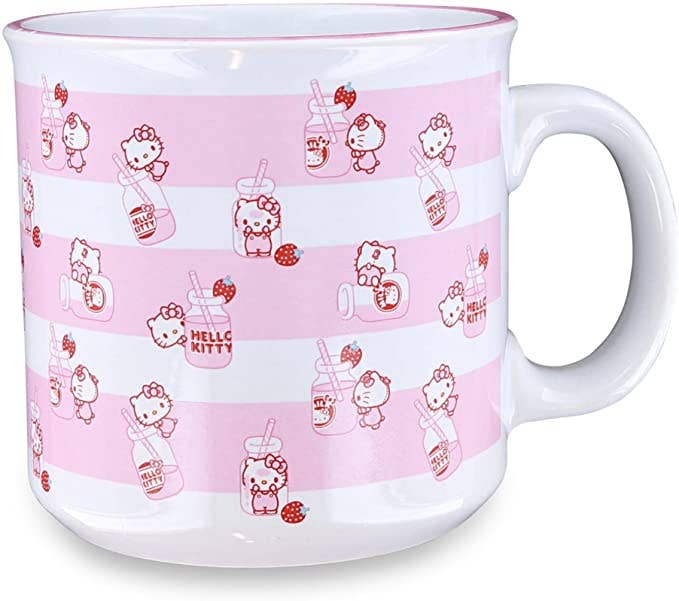 Hello Kitty Milk Bottle Toss 20oz Ceramic Camper Mug