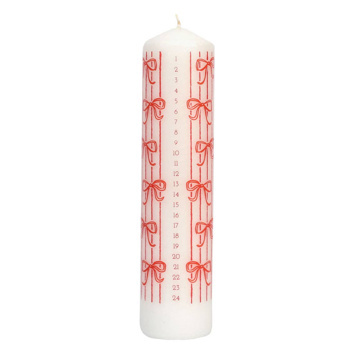 Christmas Bow Pillar Advent Candle | Christmas Candle |