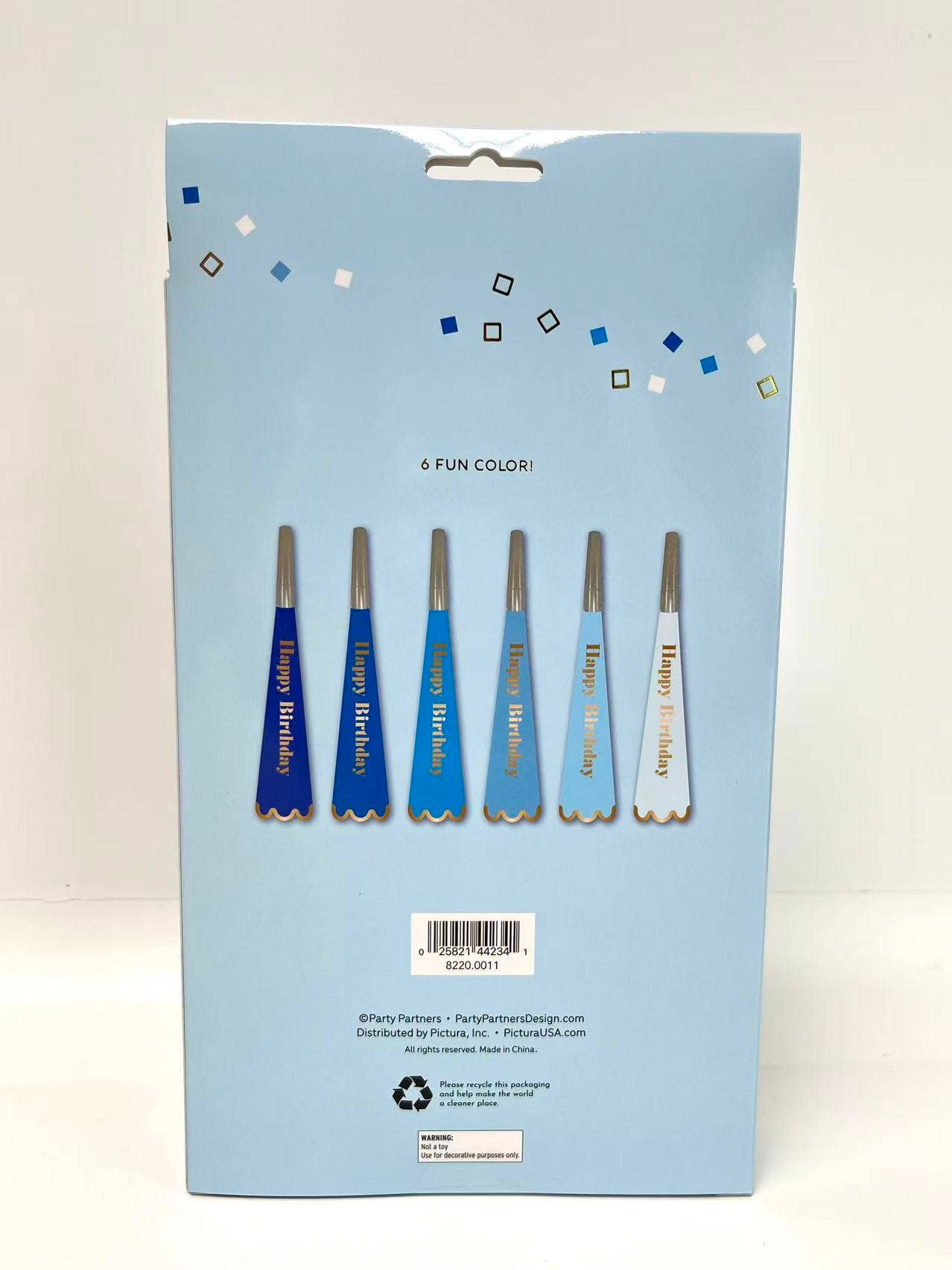 Blue Happy Birthday Tooters