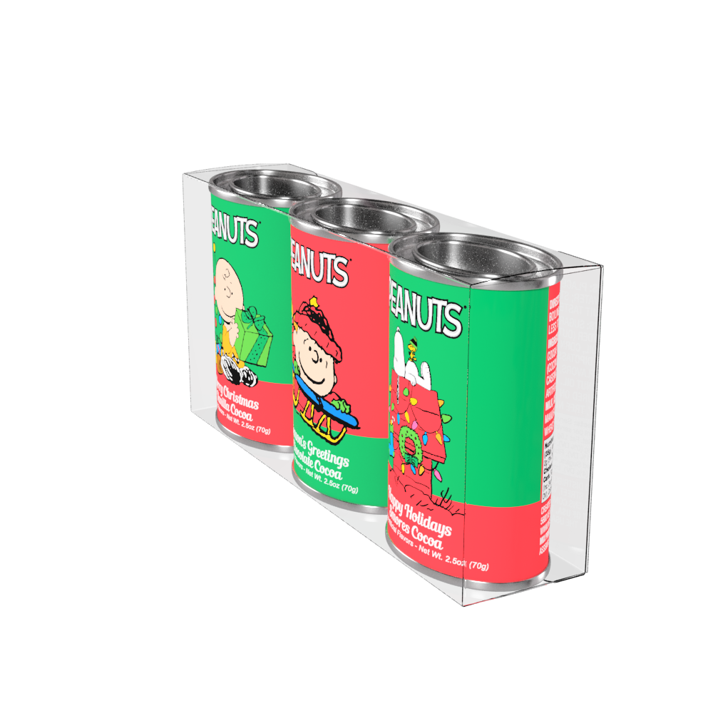 Peanuts Christmas Cocoa Gift 2.5oz Oval Tin Assorted