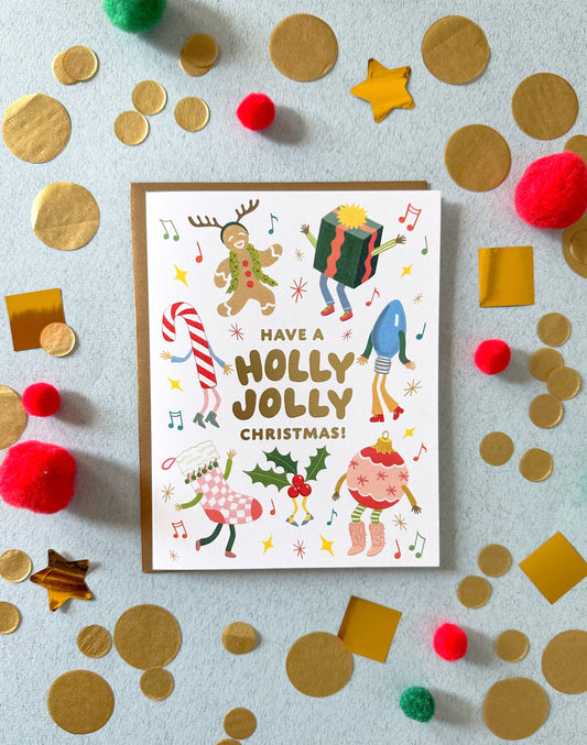 Holly Jolly Christmas Card *Foil Stamped*