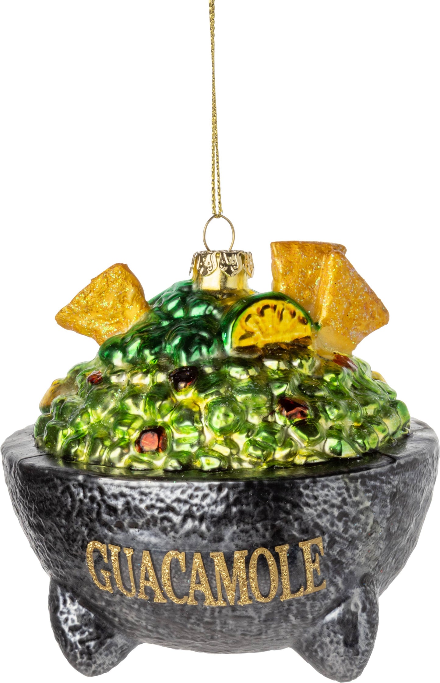 Glass guacamole bowl ornament