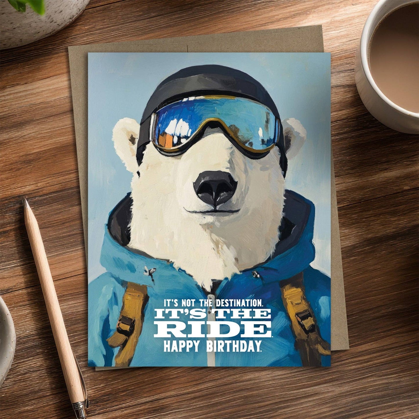 It's the Ride - Recycled Birthday Card for Snowboarders