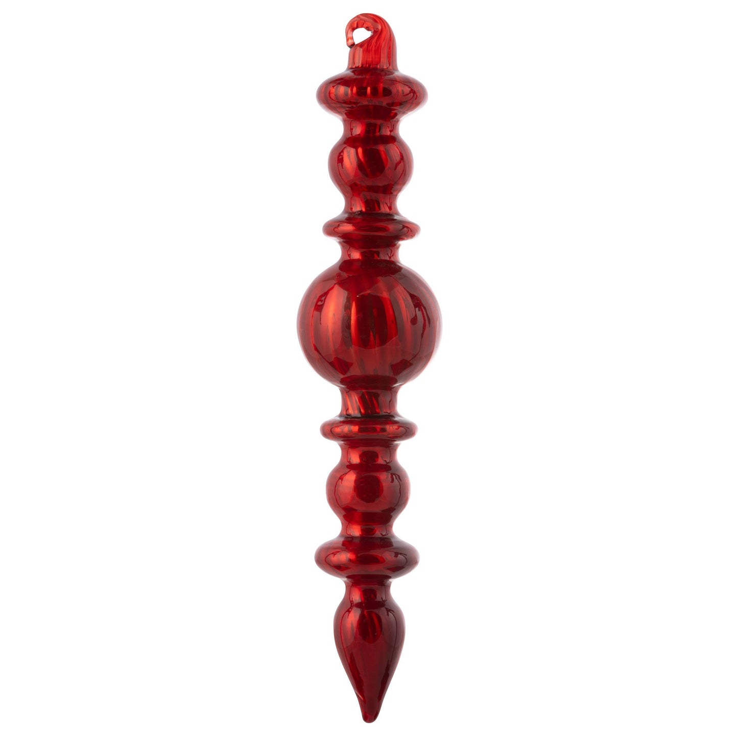 Shiny Fluted Ruby Ornament