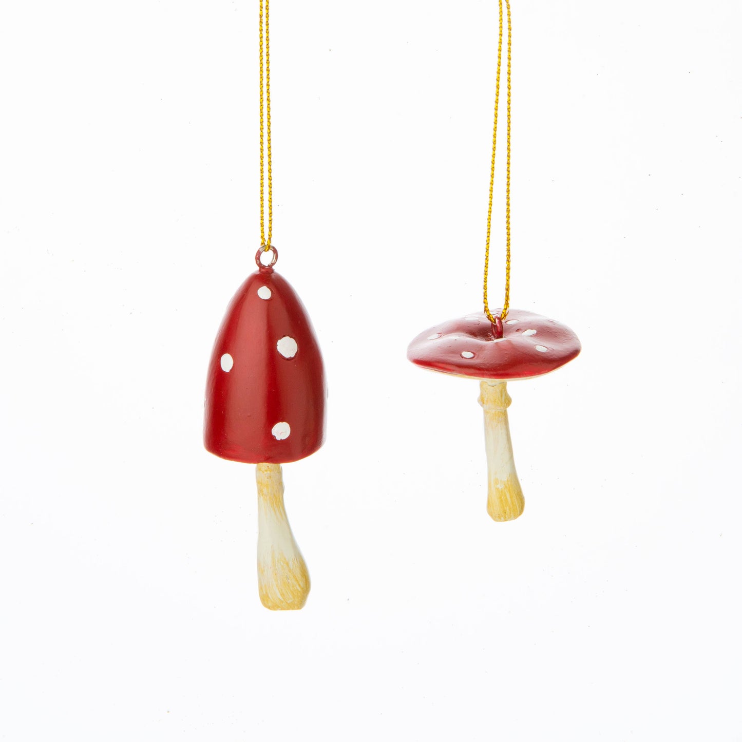 Painted Resin Toadstool Ornaments, red tops Assorted