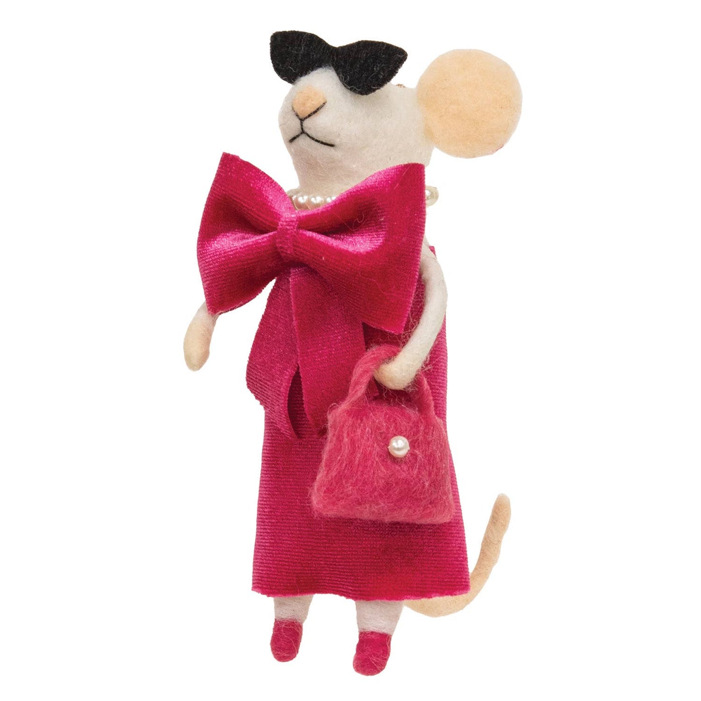 Red Carpet Mouse Felted Ornament