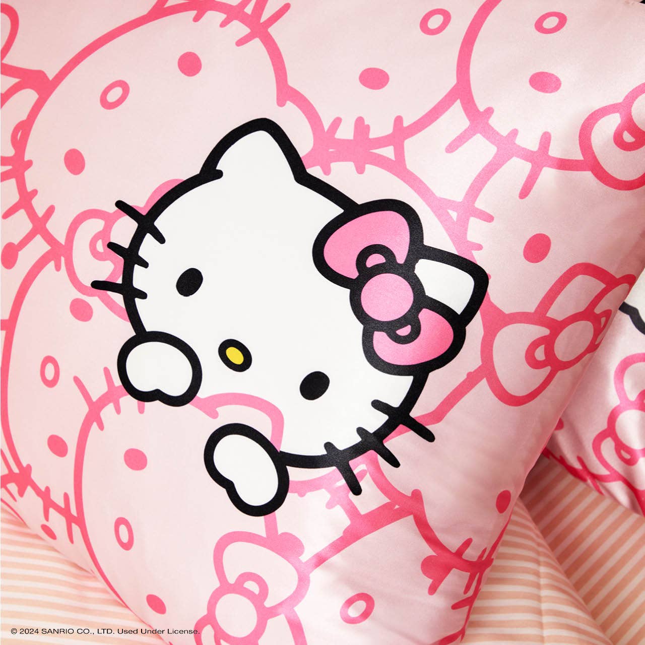 Hello Kitty x Kitsch Pillowcase King - Pink Kitty Faces