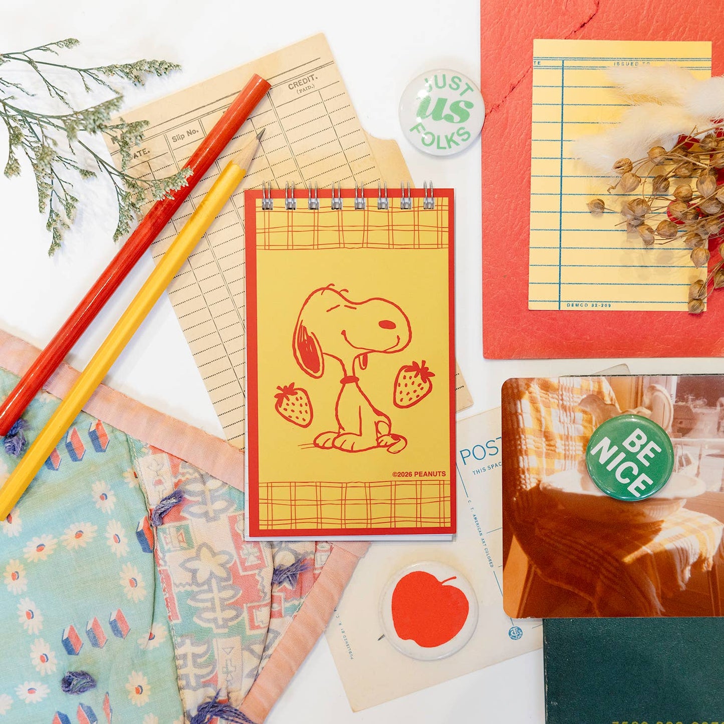 3P4 x Peanuts - Snoopy Strawberry Mini Notebook