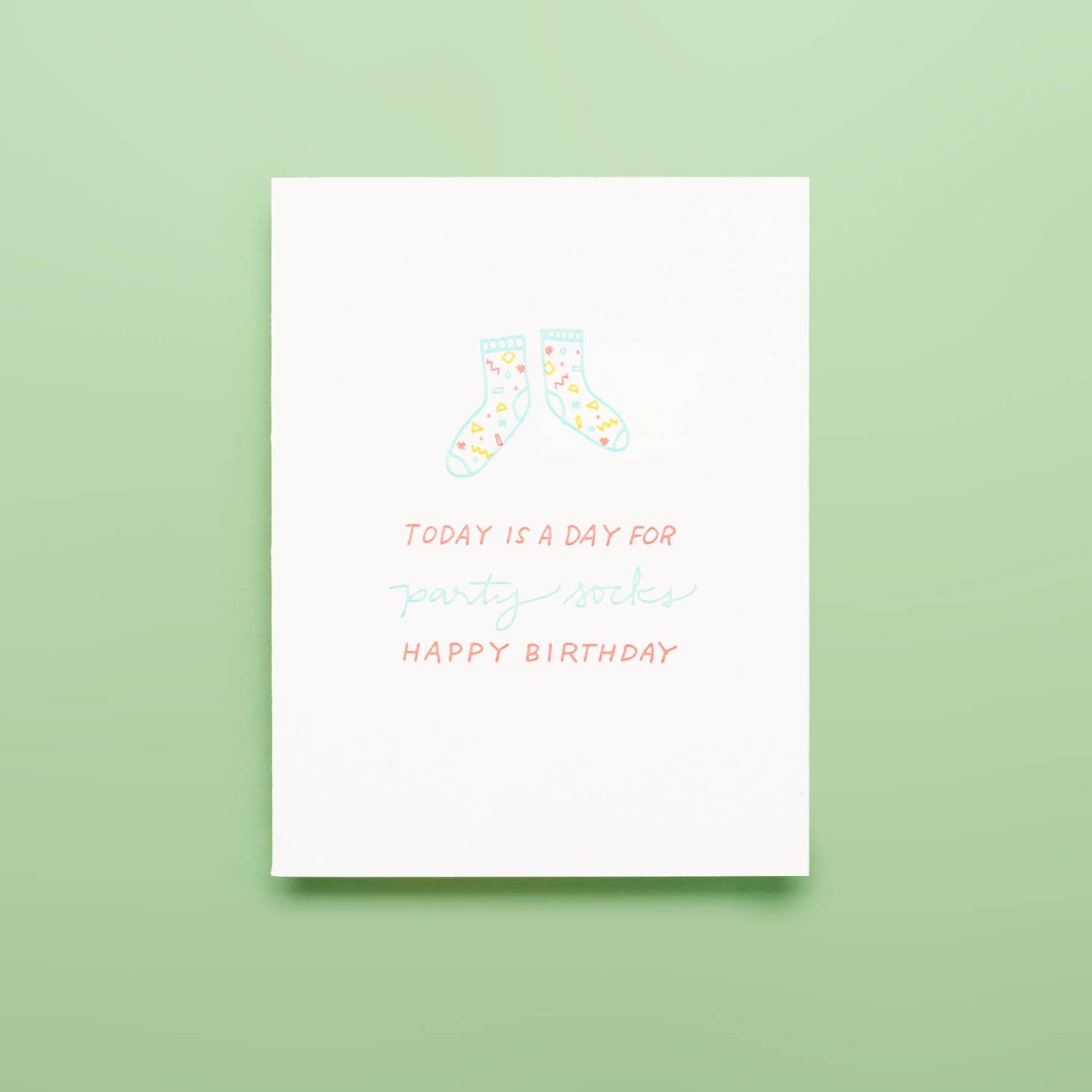 Party Socks - Letterpress Greeting Card