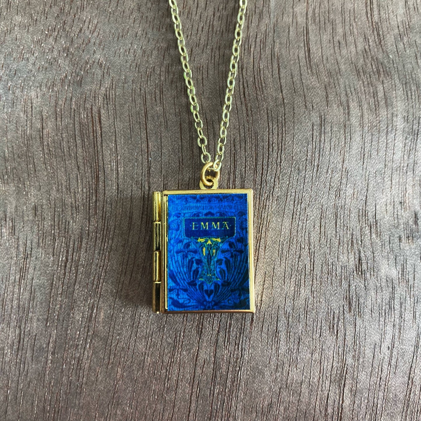 Book Locket Emma - Blue Vintage