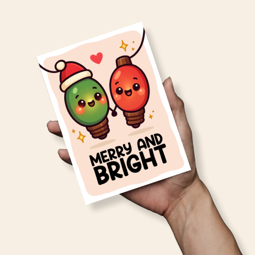 Merry and Bright Christmas Greeting Card