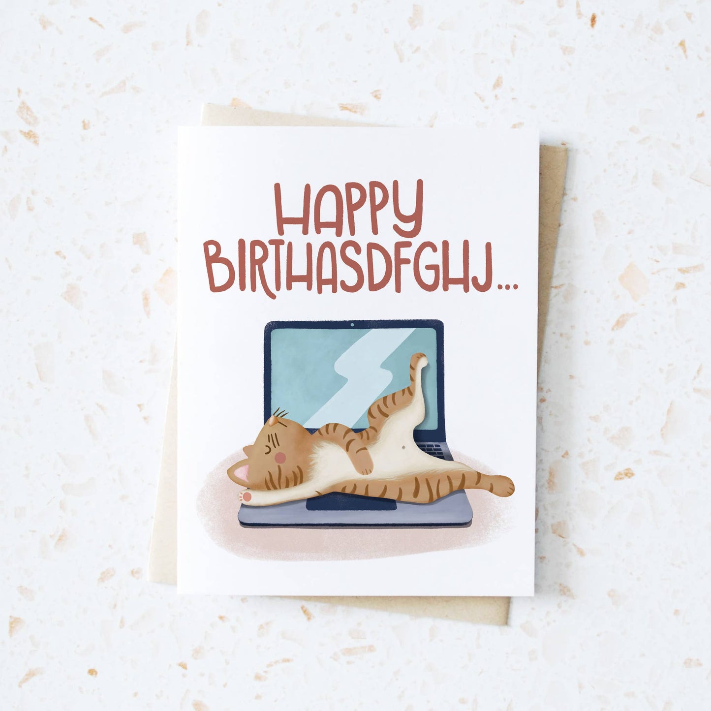 Tabby Cat Sleepy Birthday Greeting Card