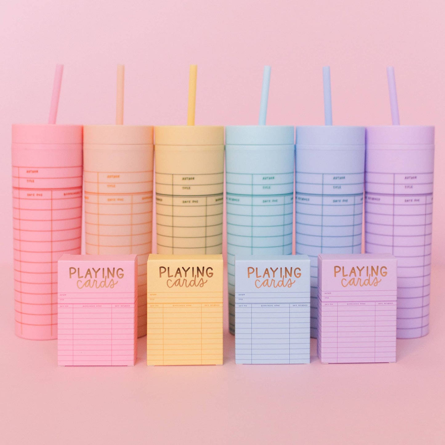 Yellow Library Card Deck Of Playing Cards