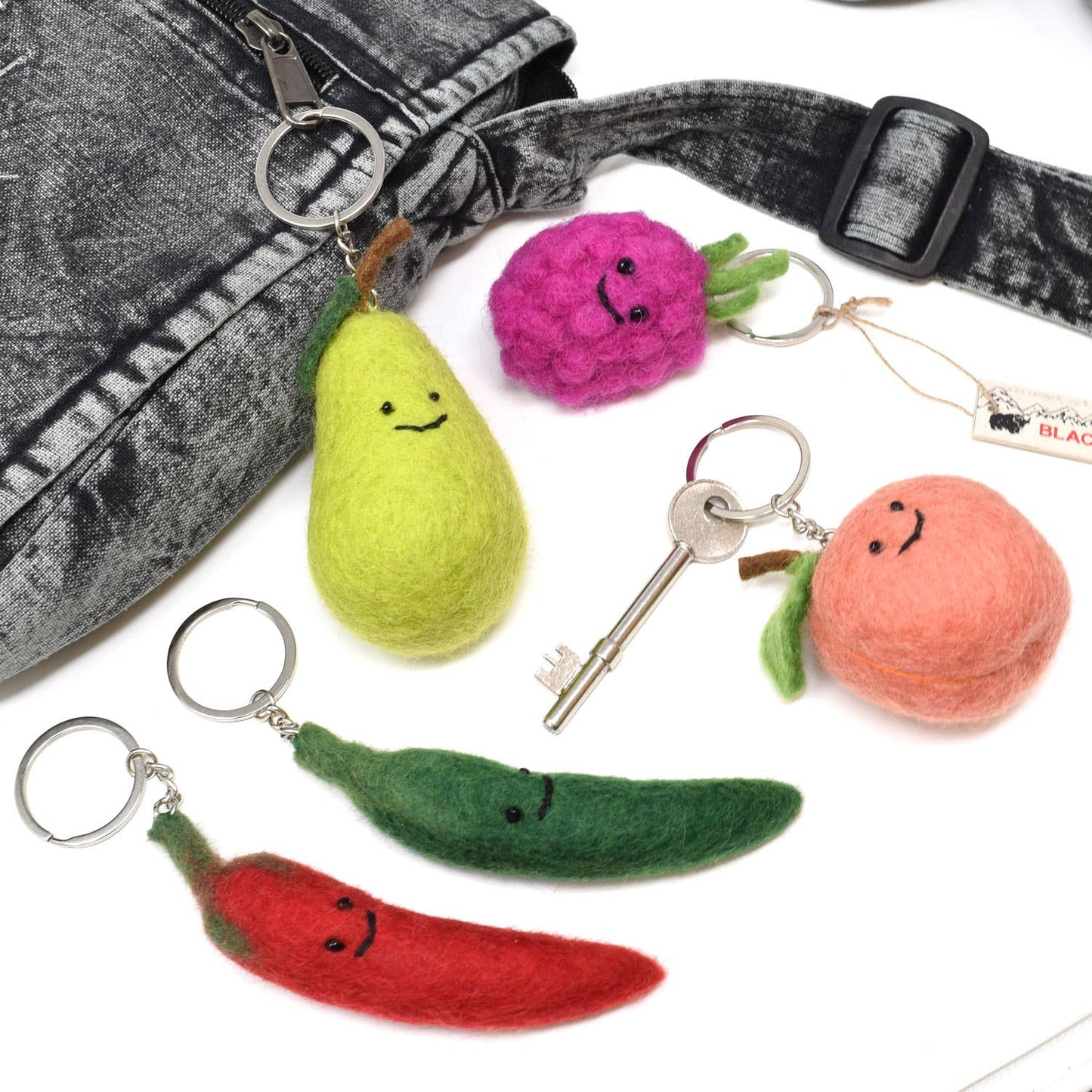 Felt Keychain - Peach Felt Keyring