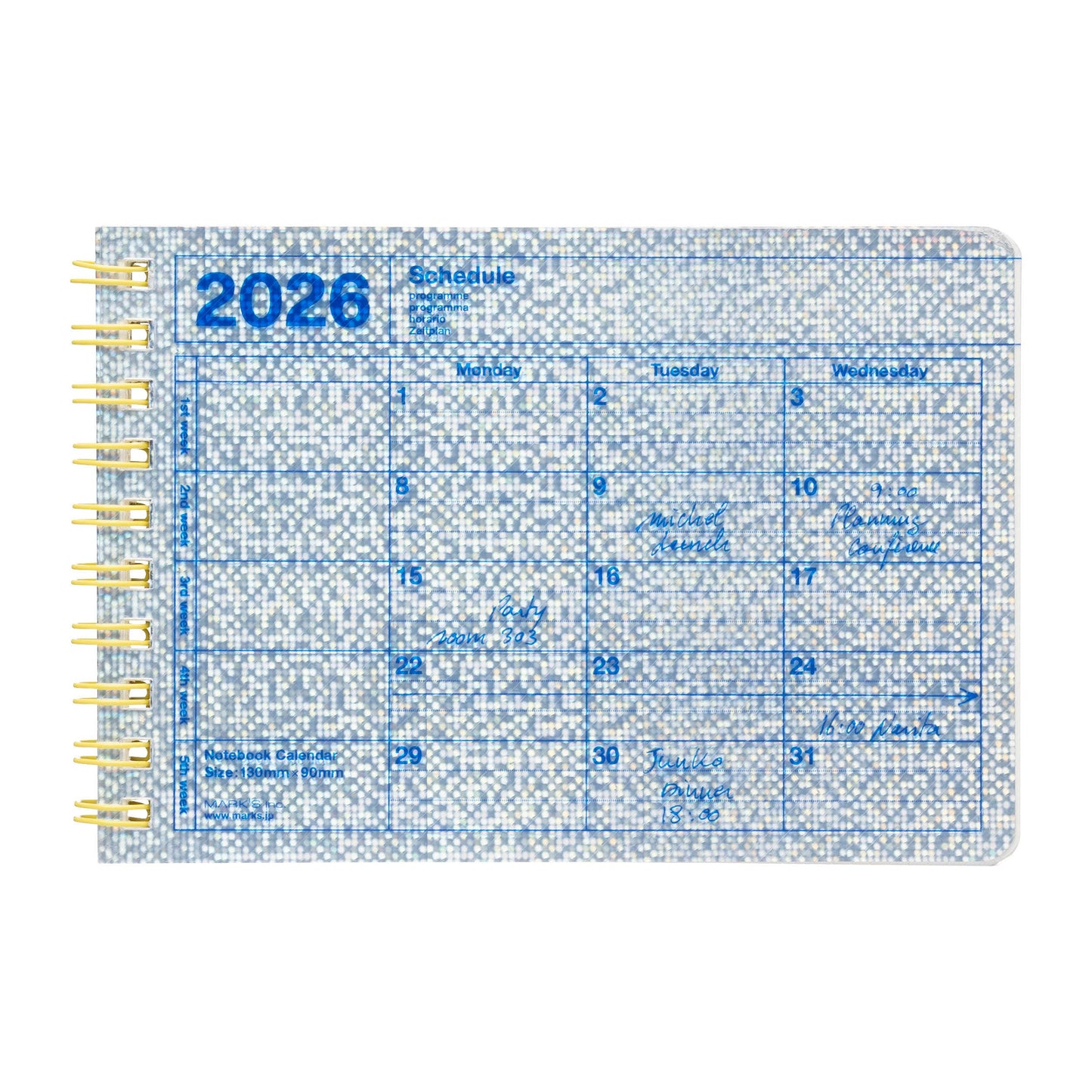Notebook Calendar 2026,B7,XS