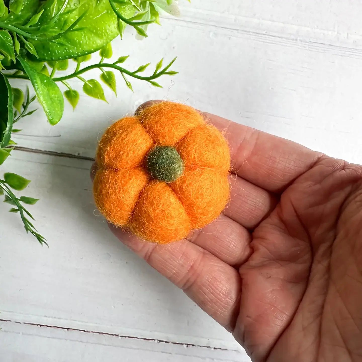 One Orange Felt Mini Pumpkin