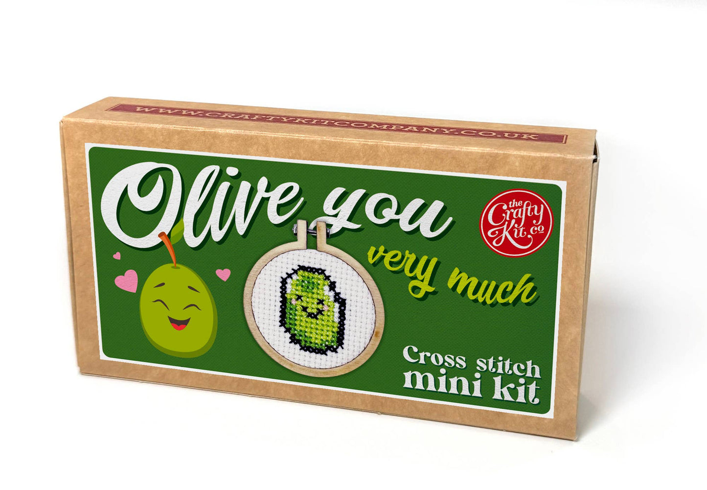 'Olive You Very Much' Mini Matchbox Cross Stitch Kit