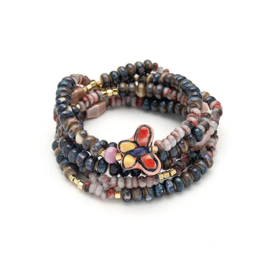 Ceramic Bead Wrap Transformation/Butterfly/Gold