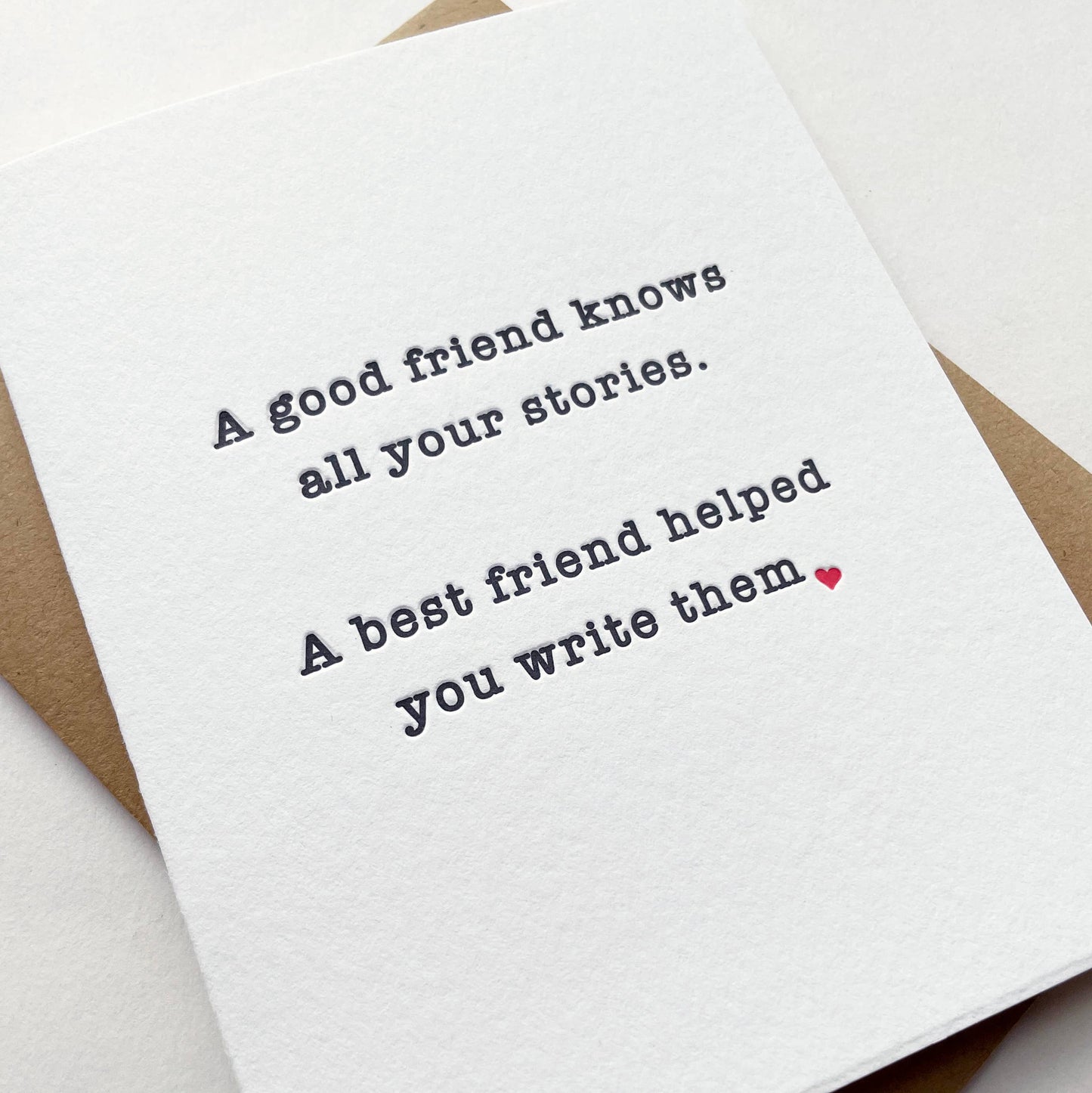 Friend Stories - Letterpress Love and Friendship Card