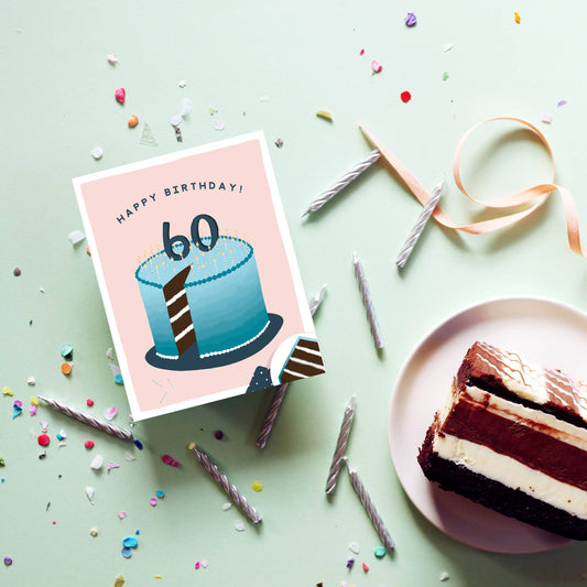 60 Cake | Happy 60th Birthday Card