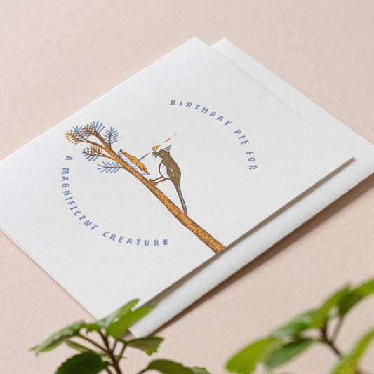 Birthday Magpie | BIrd Pie | Letterpress Card