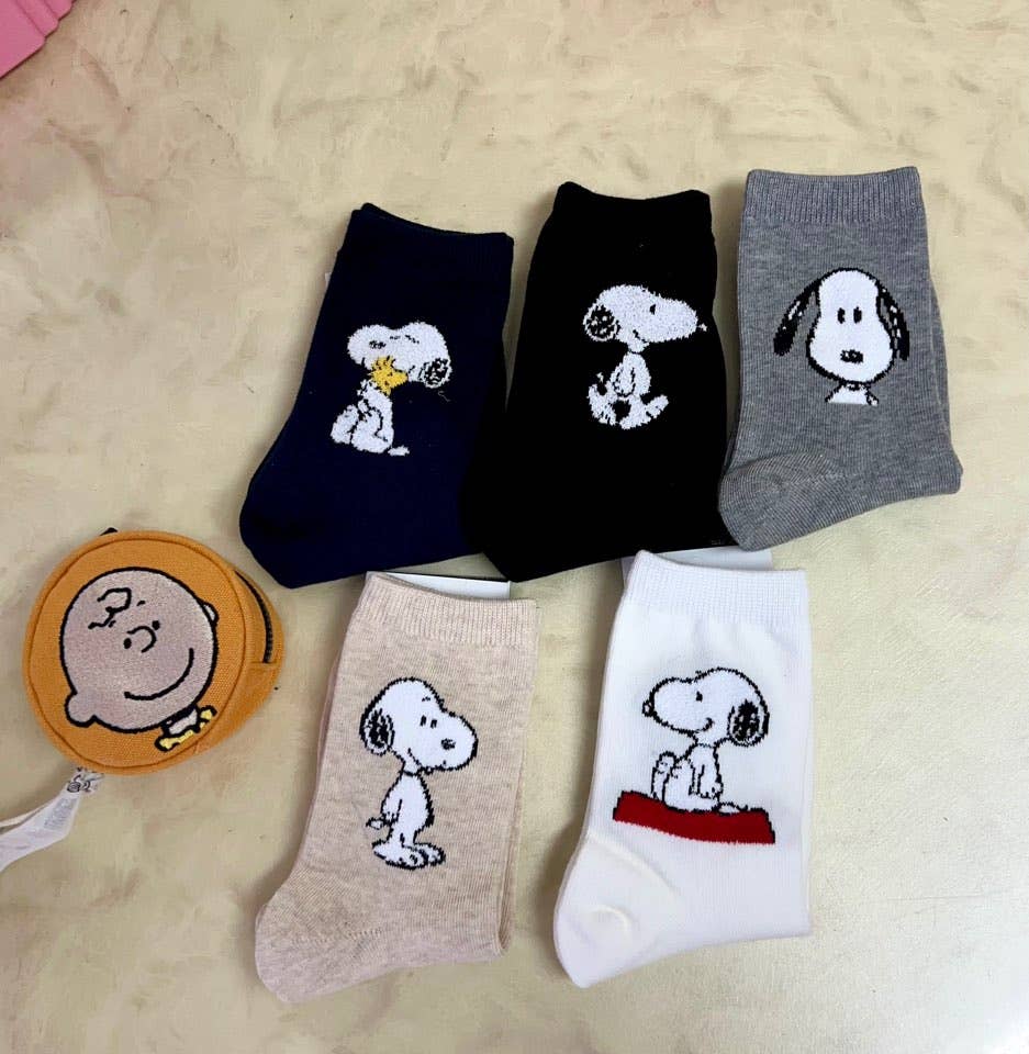 Peanuts 3D Snoopy Ankle Mid Calf Socks-Cotton ultra Soft