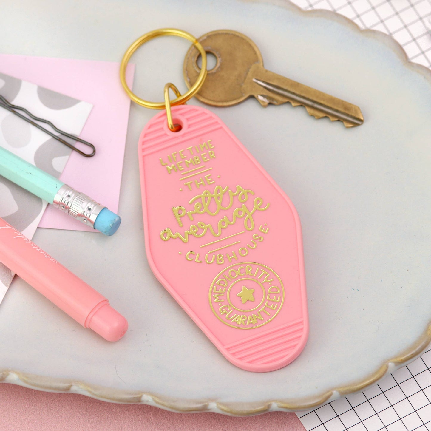Keyring - The Pretty Average Clubhouse - Pink