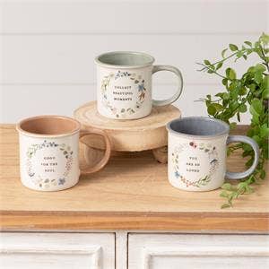 Mugs - Dried Floral Wreaths assorted