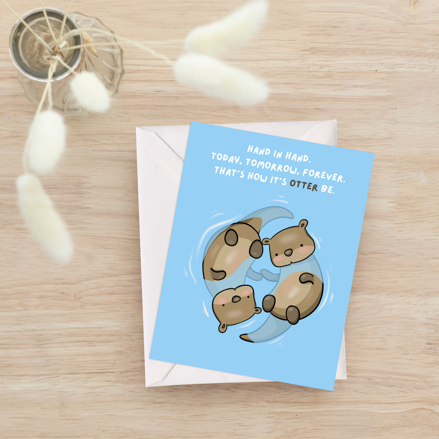 Cute Wedding Couple Engagement Card (That's how it Otter Be)