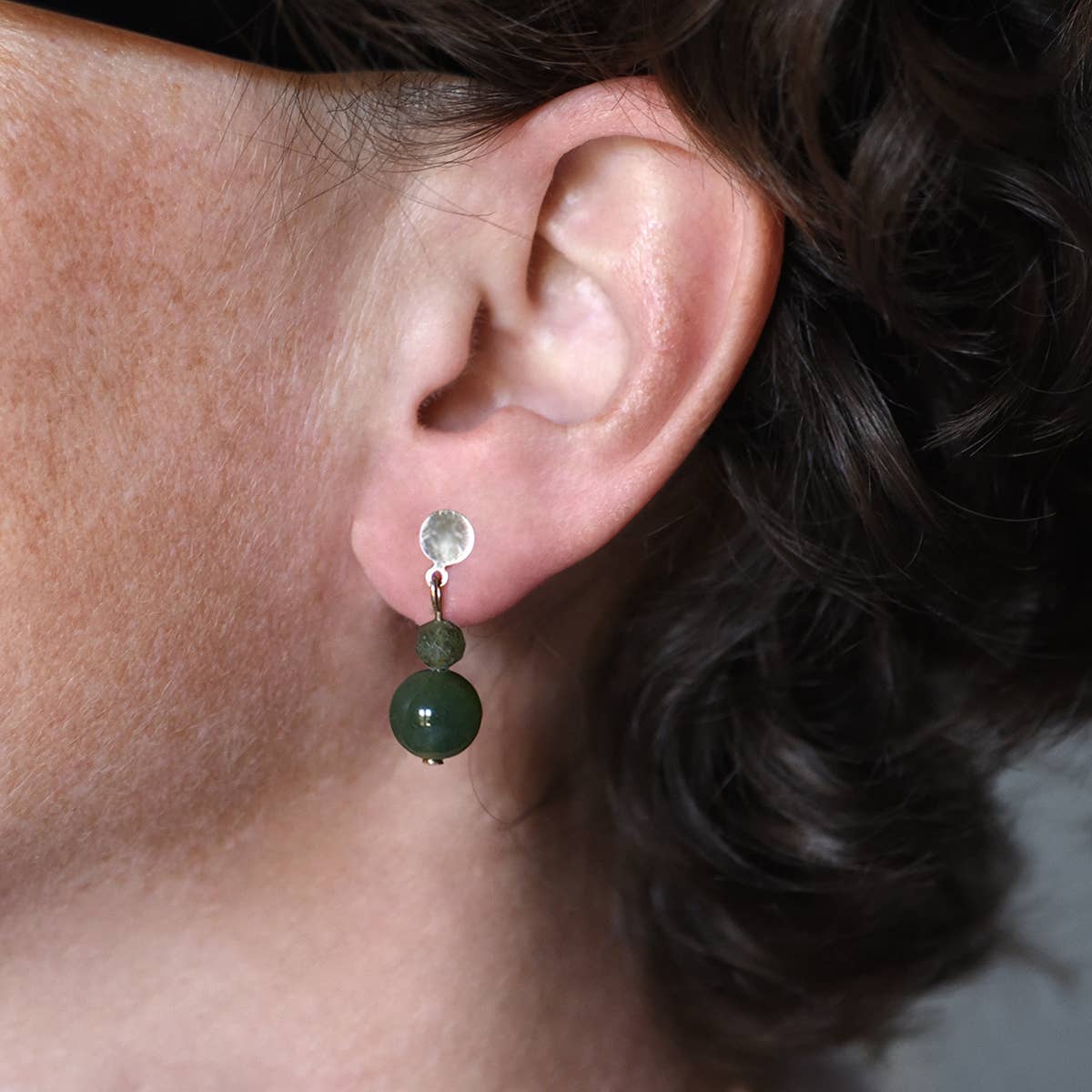 BLOOMFIELD bead earrings (green)
