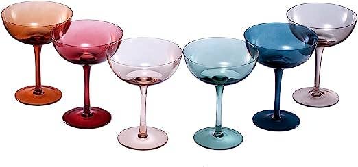 Coupe Cocktail Glasses 7 oz | Pastel Colored