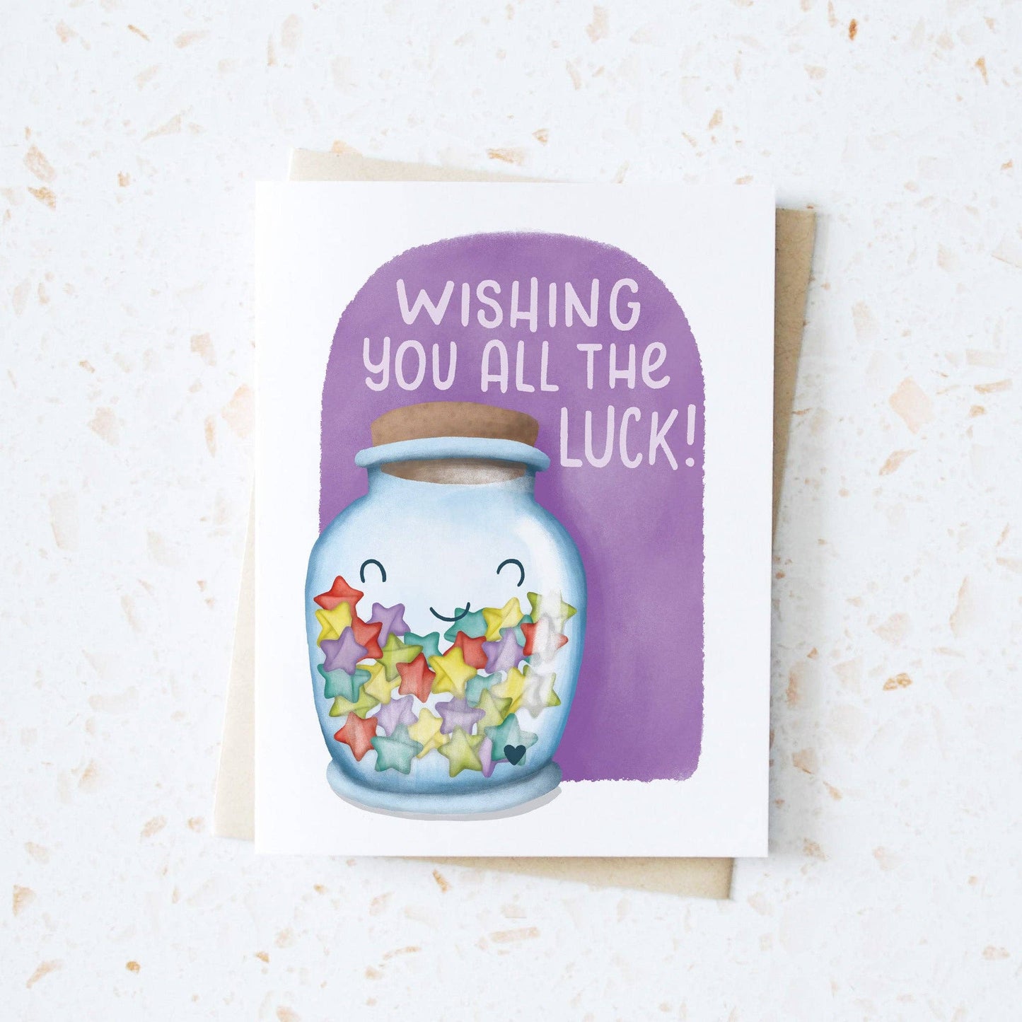 Lucky Star Origami Good Luck Greeting Card