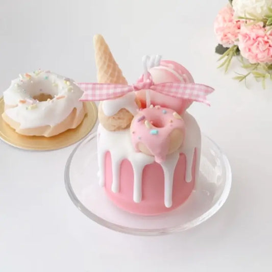 Pink Vanilla Butter Cream Cake Candle