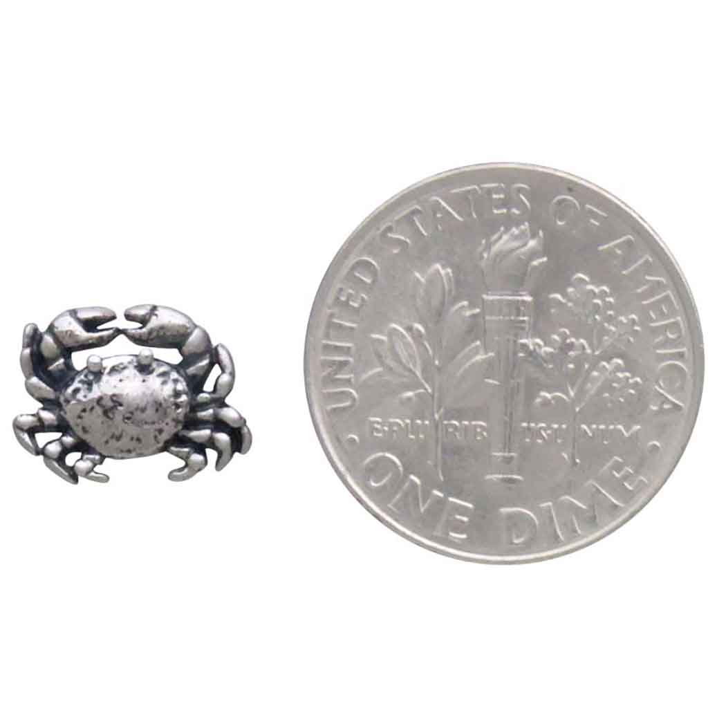 Sterling Silver Crab Post Earrings 8x10mm