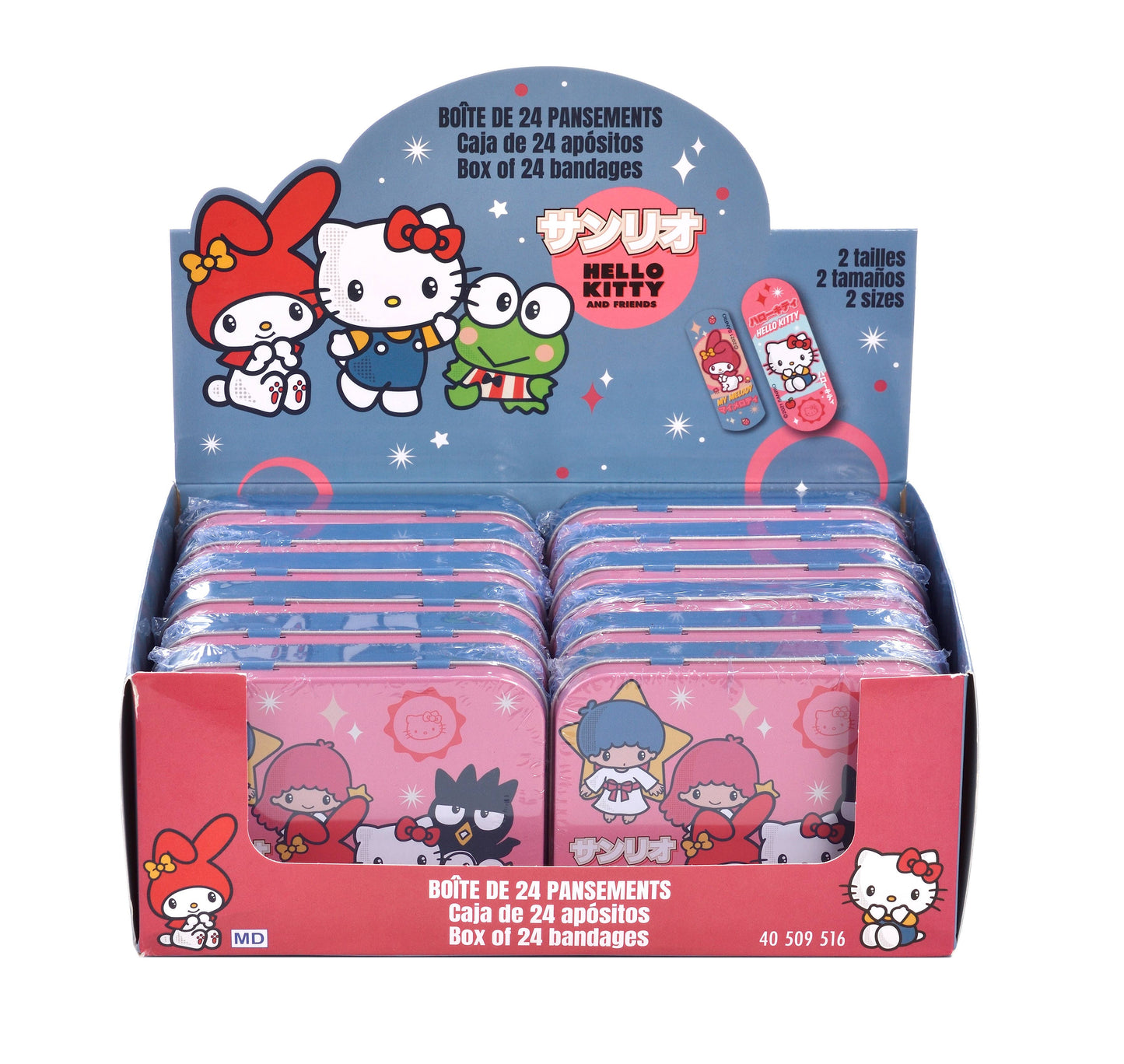 Hello Kitty & Friends metal box with 24 bandages