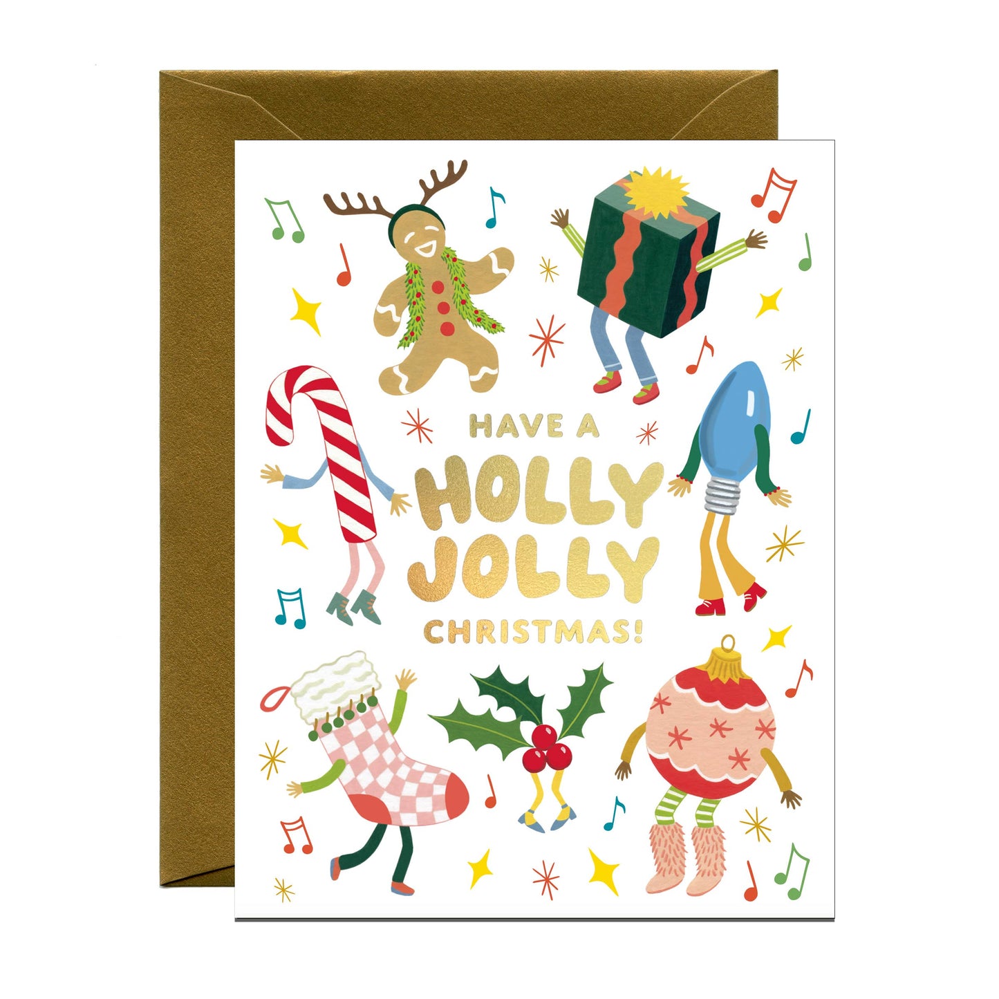 Holly Jolly Christmas Card *Foil Stamped*